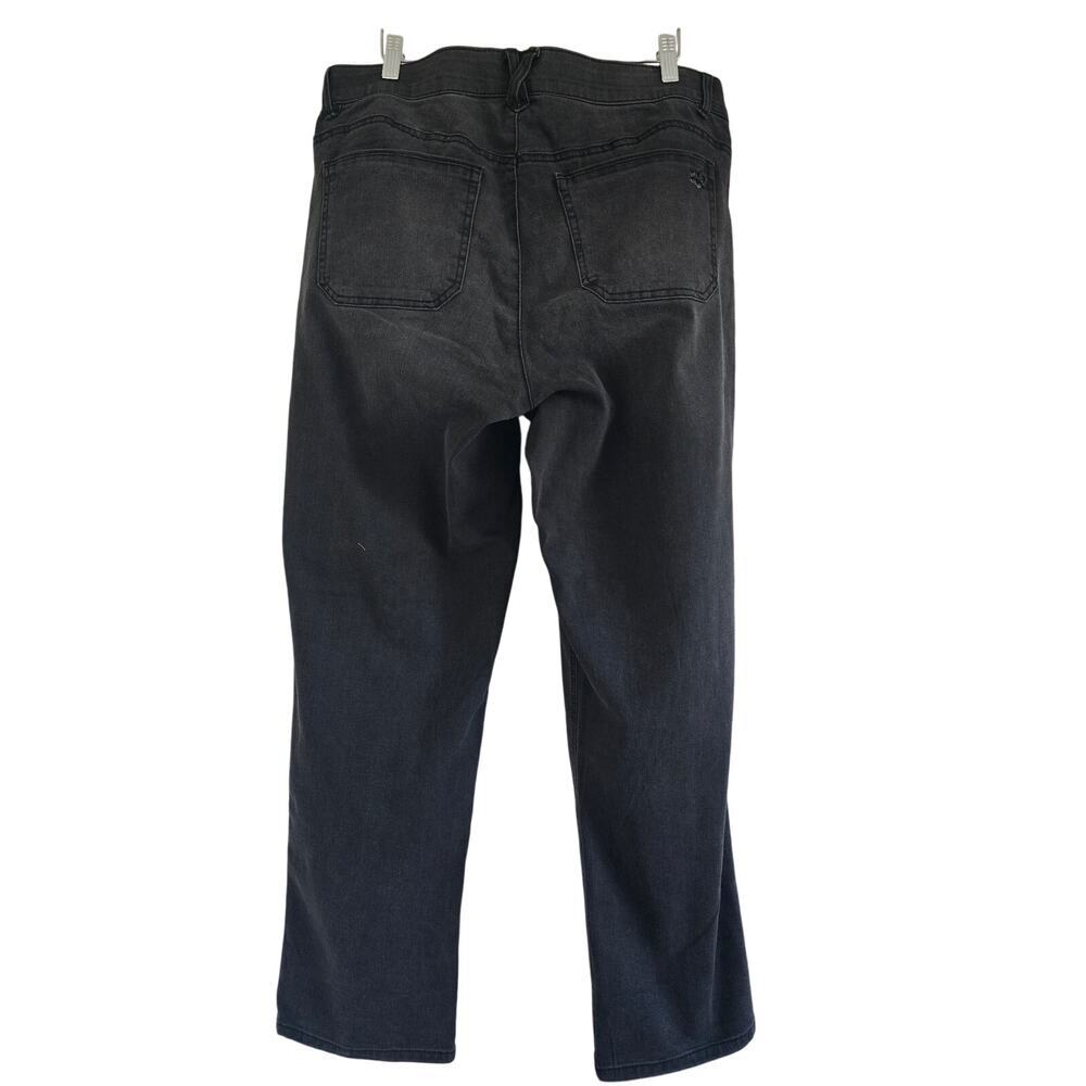 NWT Democracy Ab Technology Womens 16W Ripped Girlfriend Patch Jeans Black - Picture 3 of 9